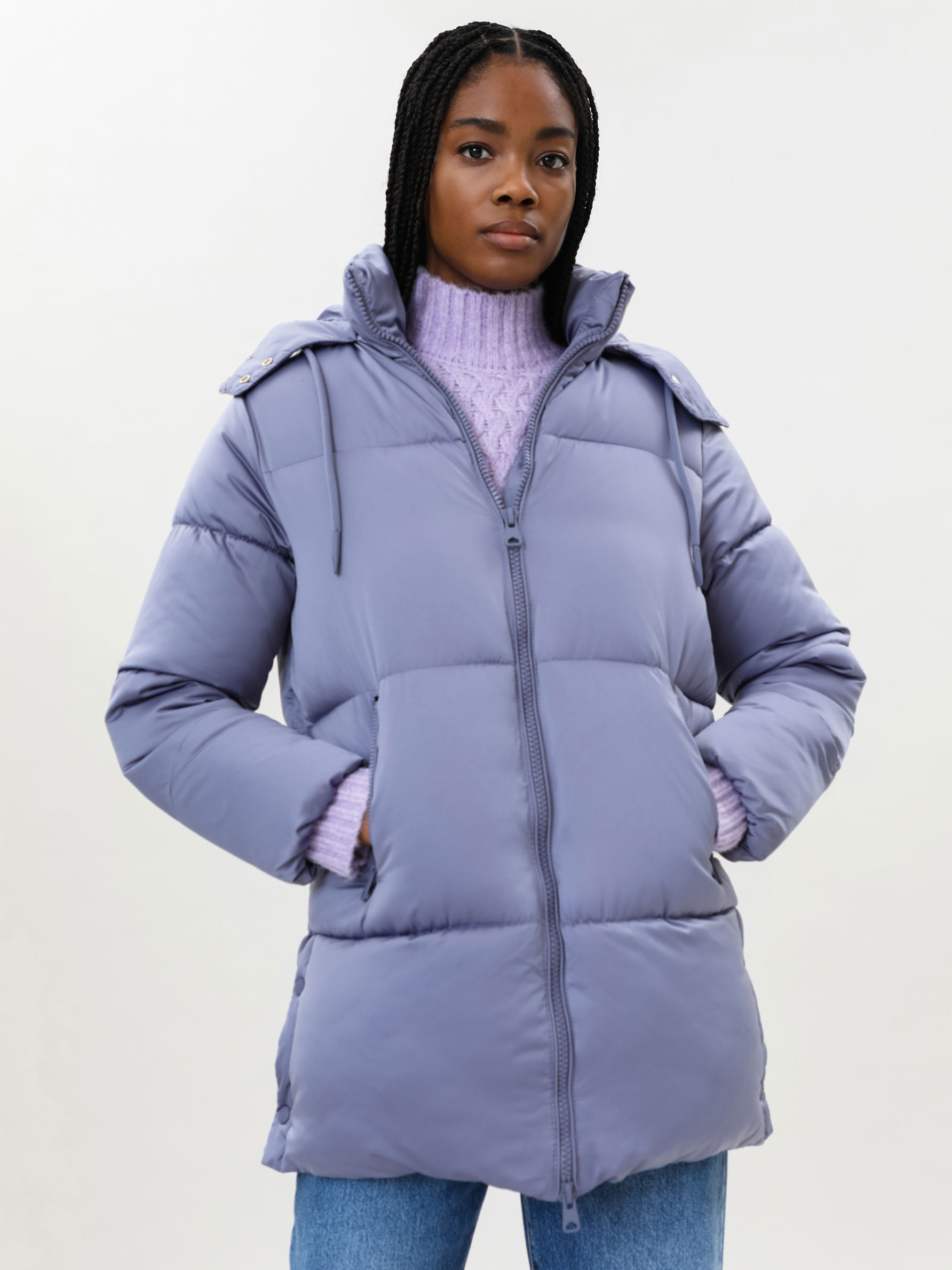 quilted parka with hood