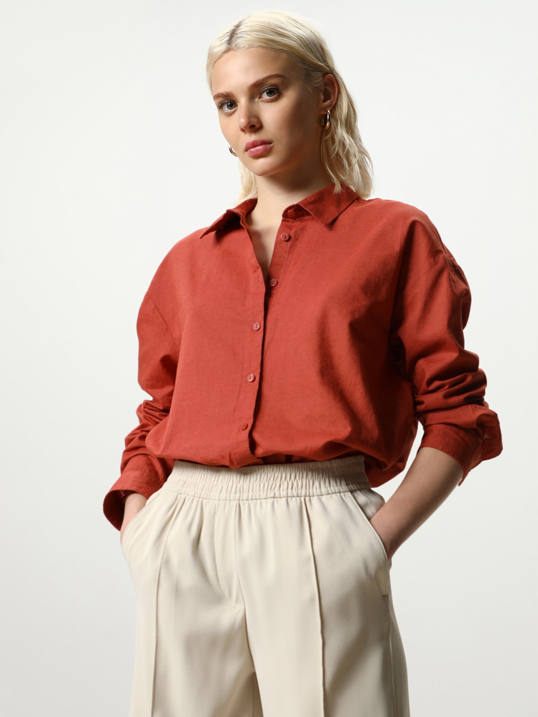 Linen-cotton blend shirt - NEW IN 