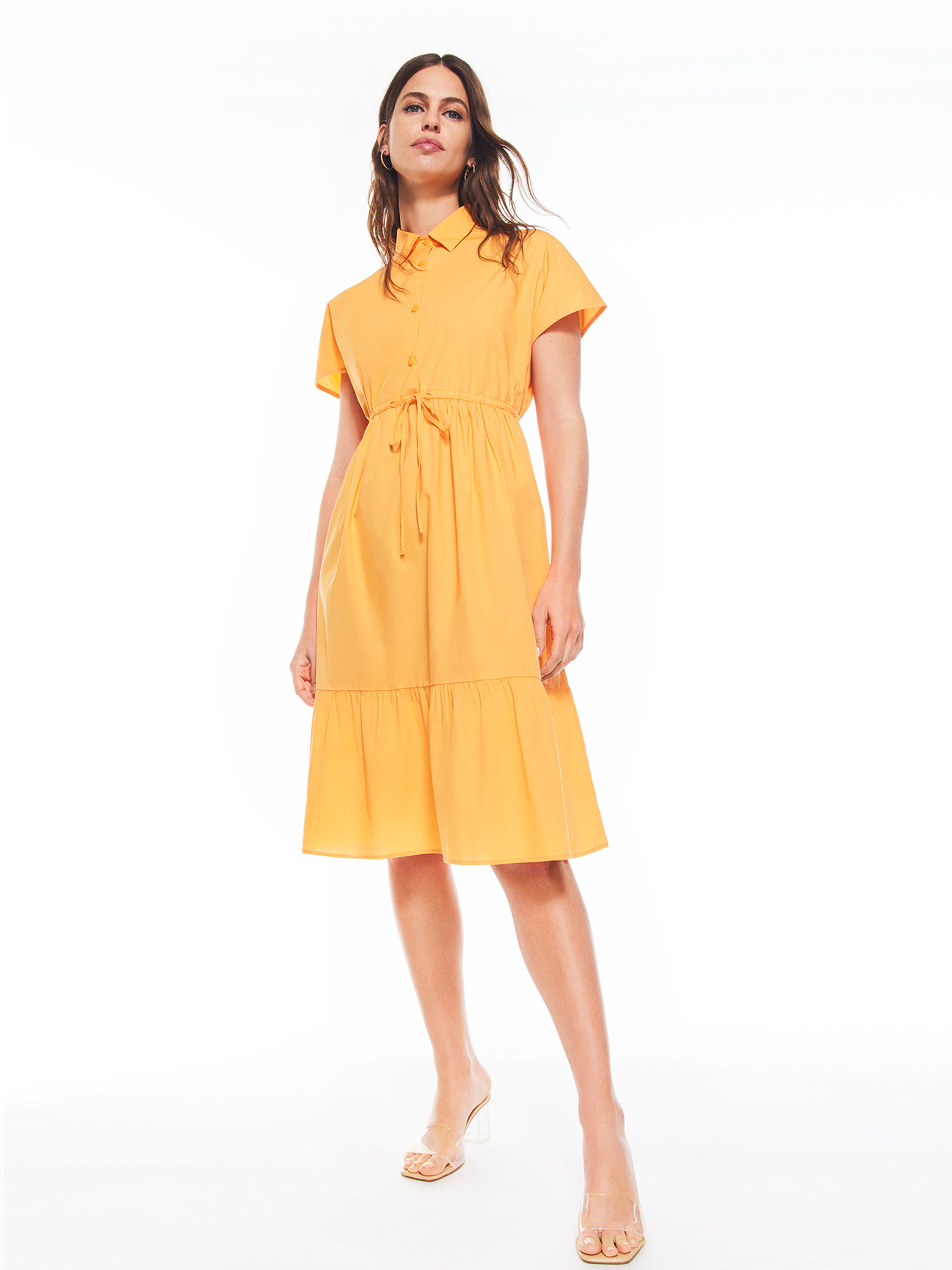 Midi shirt dress - Short Sleeve Dresses 