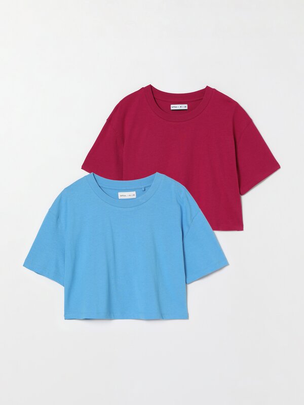 2-pack of basic cropped T-shirts