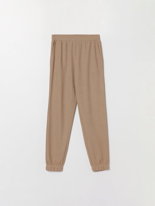 Textured weave jogger trousers