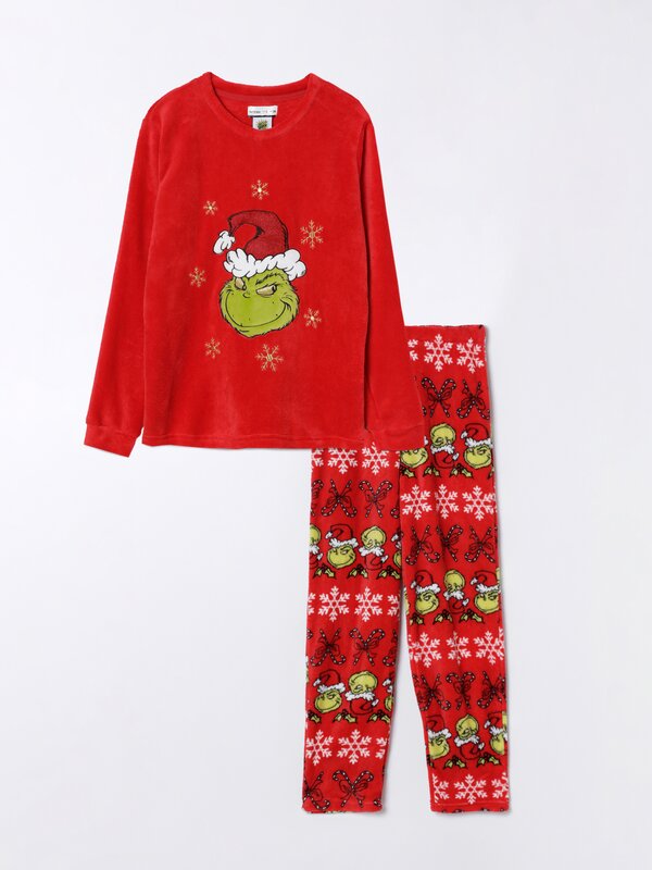 Pijama navideño de pelito El Grinch