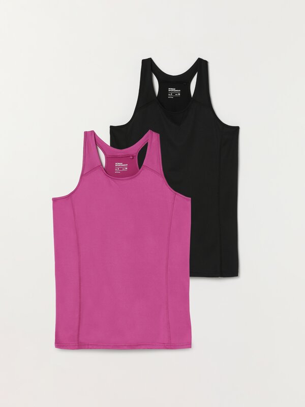 Pack of 2 sporty vest tops