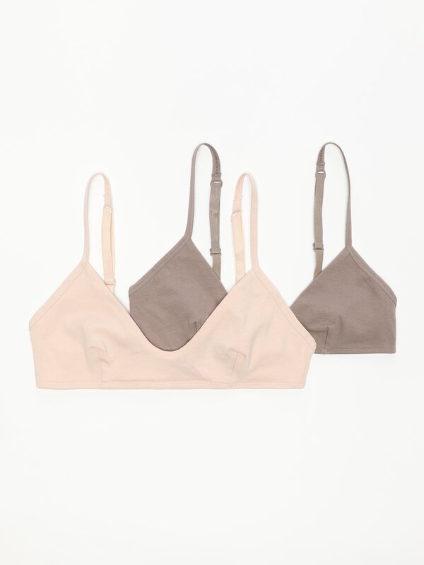 Pack of 2 basic cotton bras