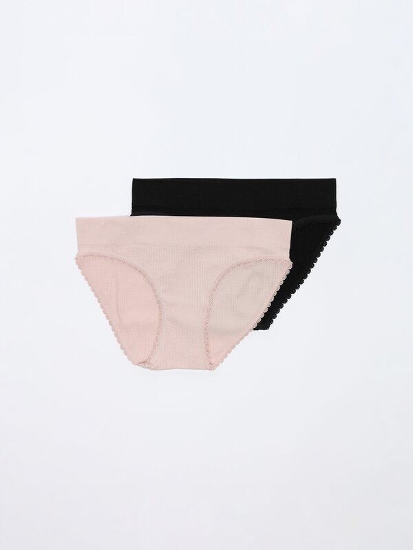 Pack of 2 pairs of classic briefs with texture