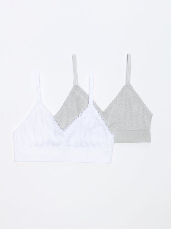 Pack of 2 bras with texture