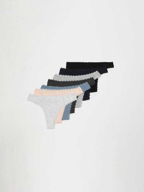 7-Pack of Brazilian lace briefs