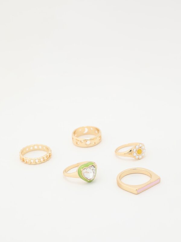 Pack of 5 assorted rings