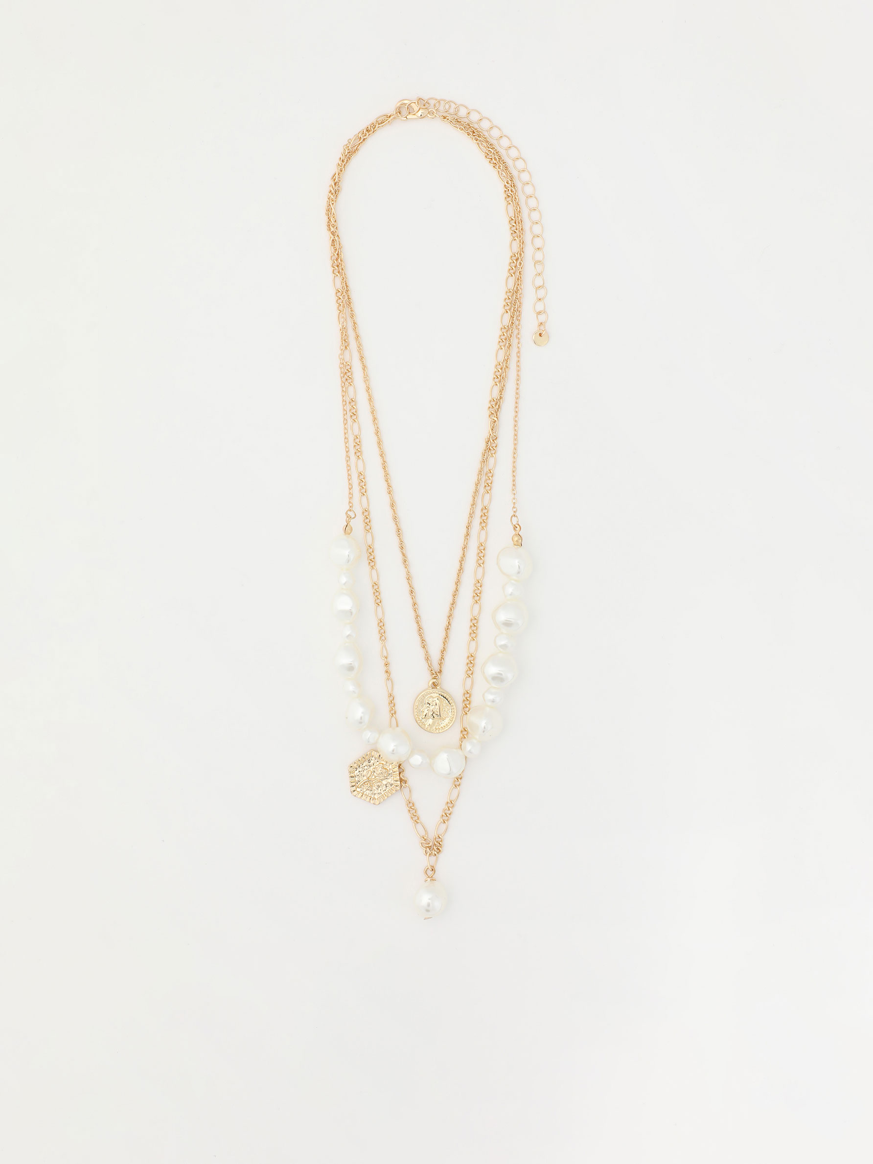 multi strand faux pearl necklace