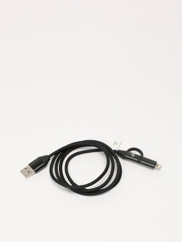 Cable con doble capçal de Lightning/USB C a USB A