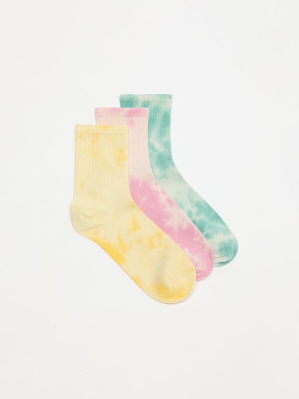 Pack de 3 pares de meias com tie-dye