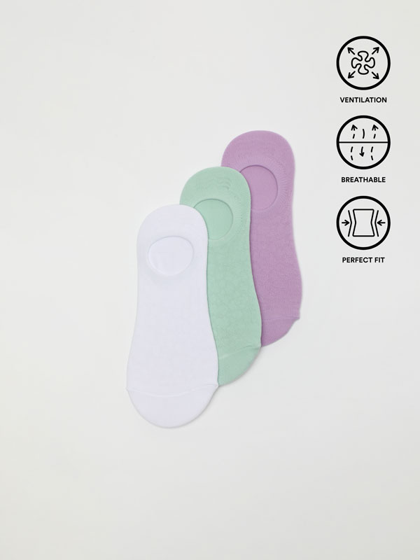 Pack of 3 pairs of of no-show sports socks