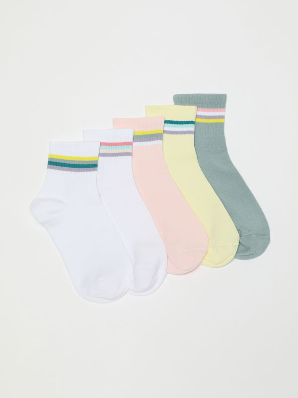 5-pack of striped sports socks