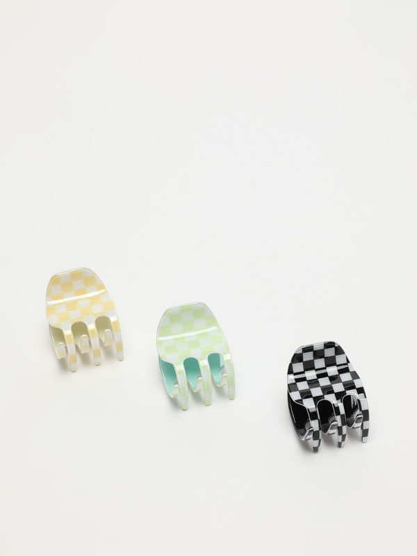 3-pack of printed hair clips