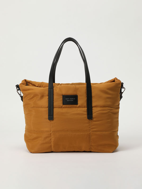 Quilted nylon tote bag