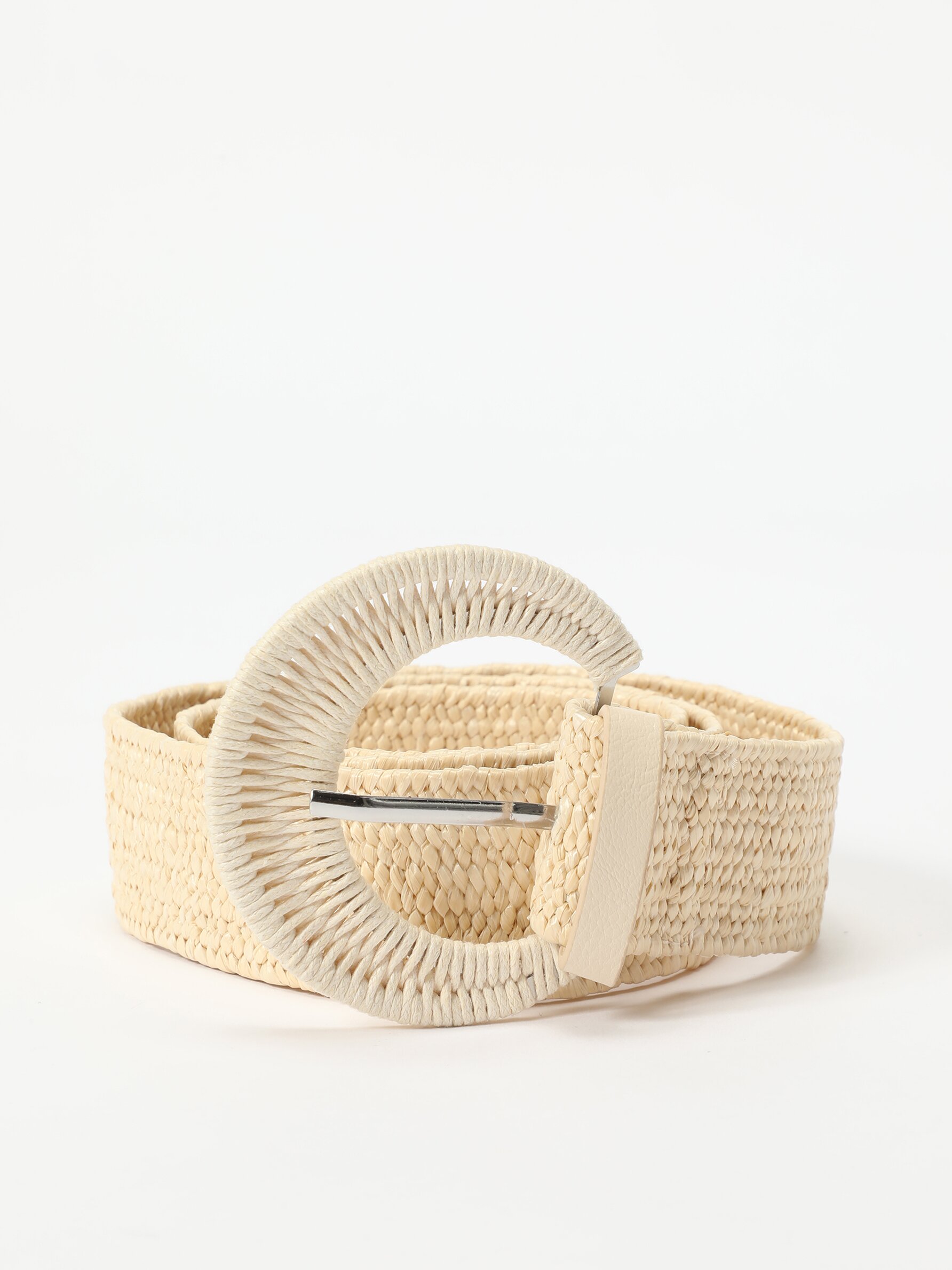 raffia buckle belt