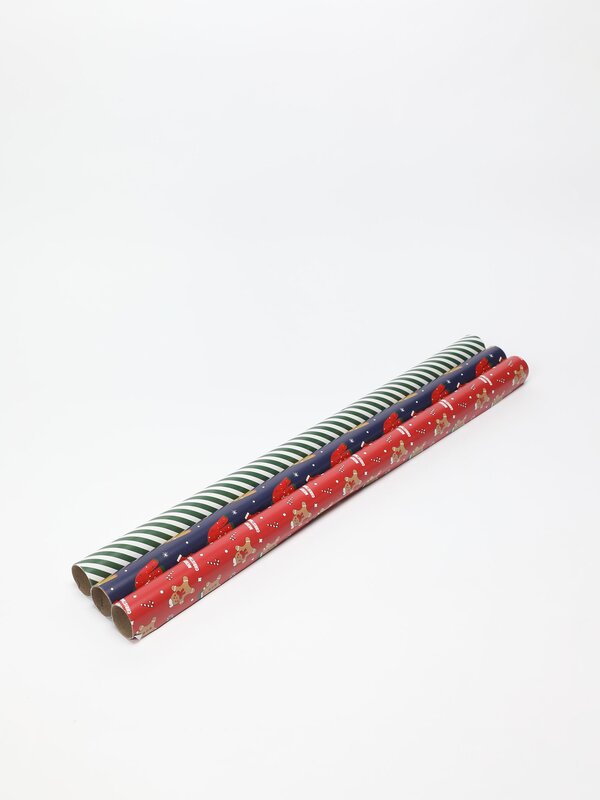 Christmas wrapping paper set with decoration