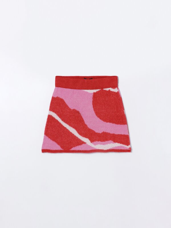 Printed knit skirt