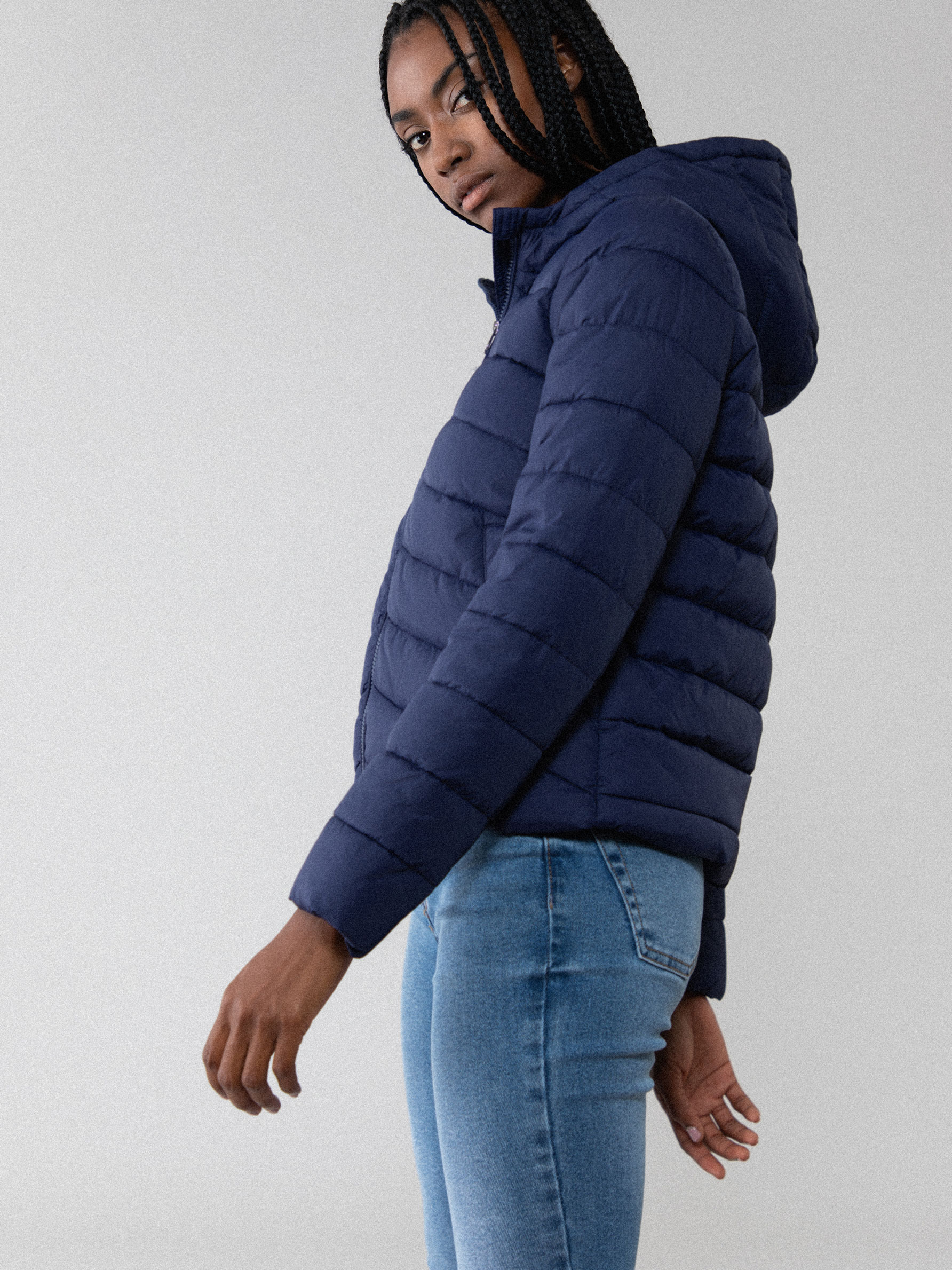 women's half zip puffer jacket