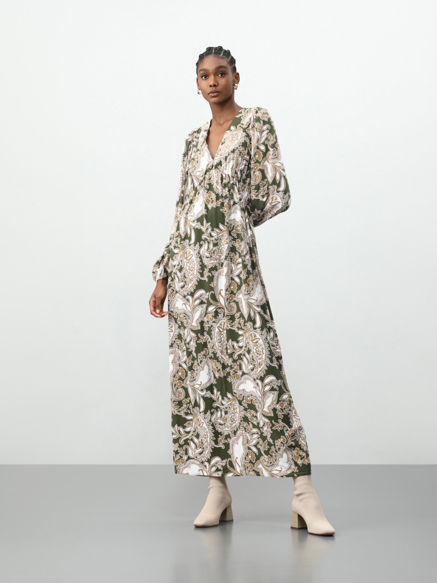 Flowing midi dress - Long Sleeve 