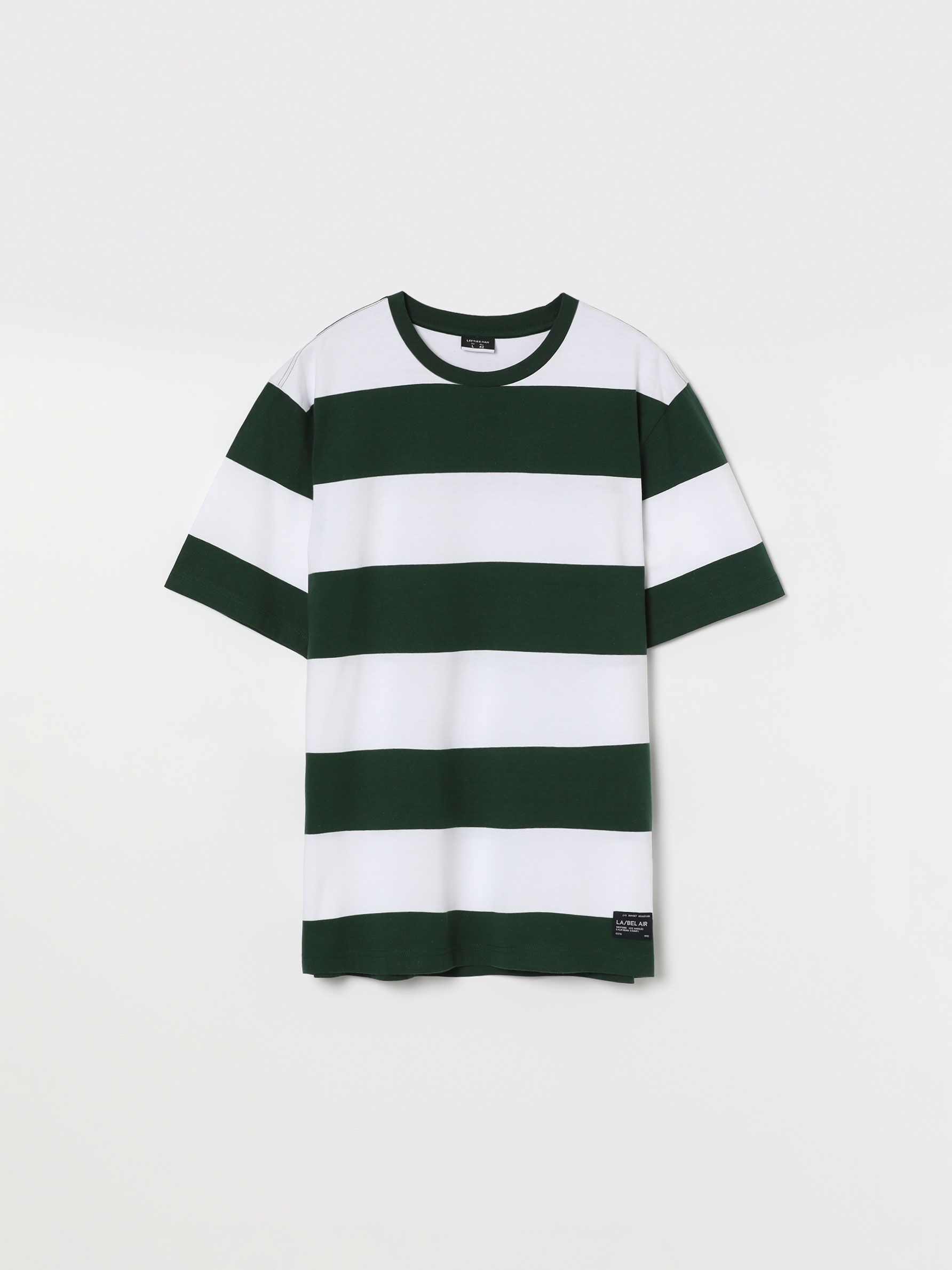 Wide stripe print T-shirt - Short 