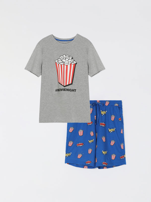 Popcorn print pyjama set