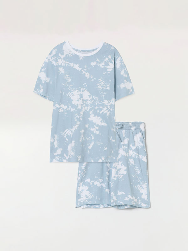 Conjunto de pijama curto tie-dye