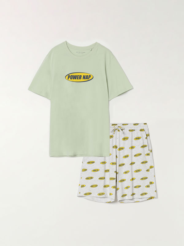 Short printed pyjama set