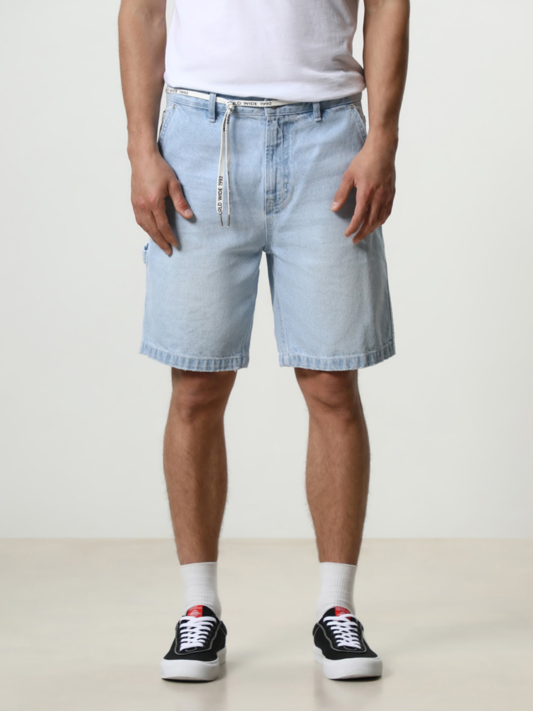 Loose fit denim Bermuda shorts - DENIM 
