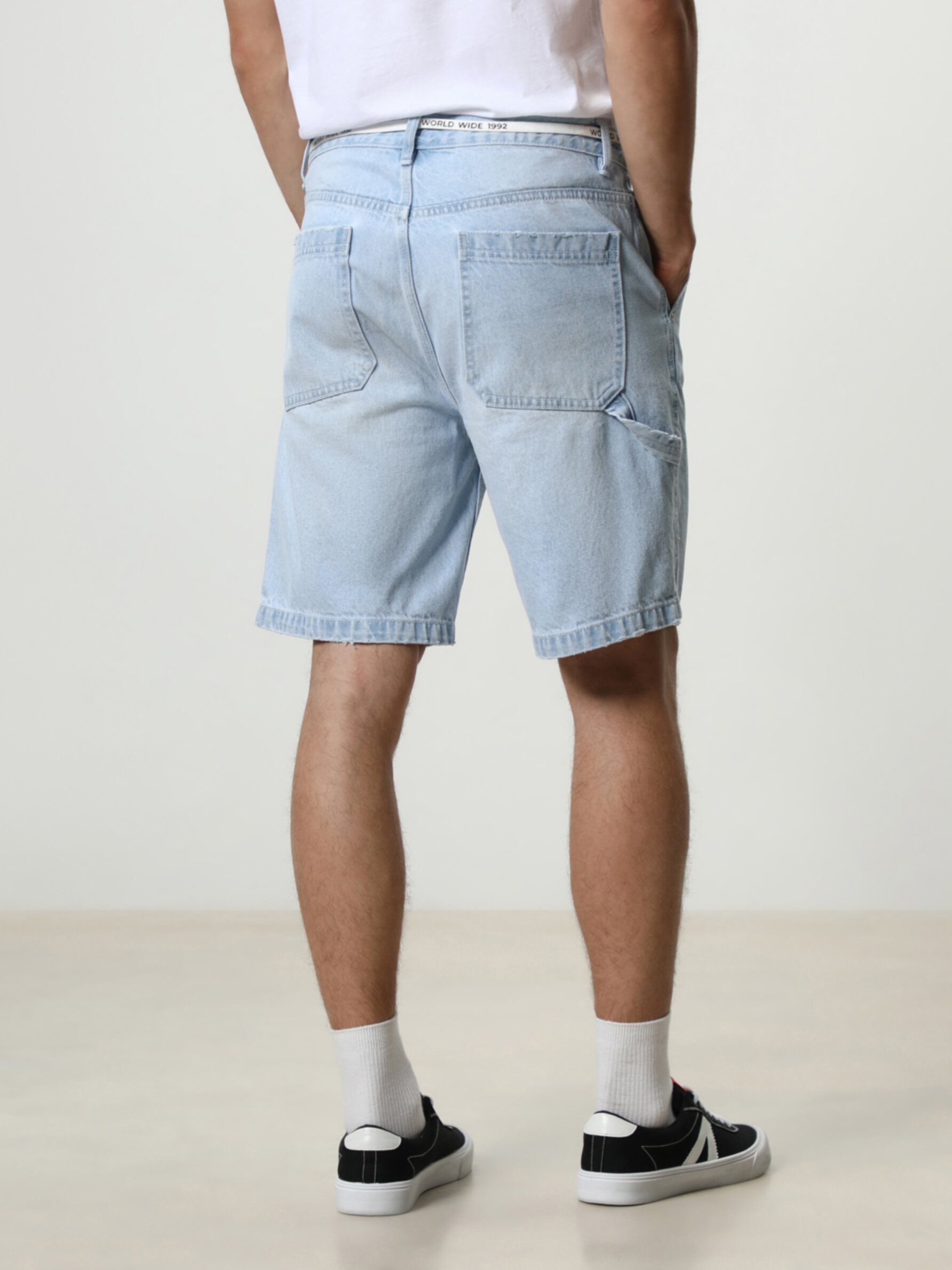 Loose fit denim Bermuda shorts - DENIM 