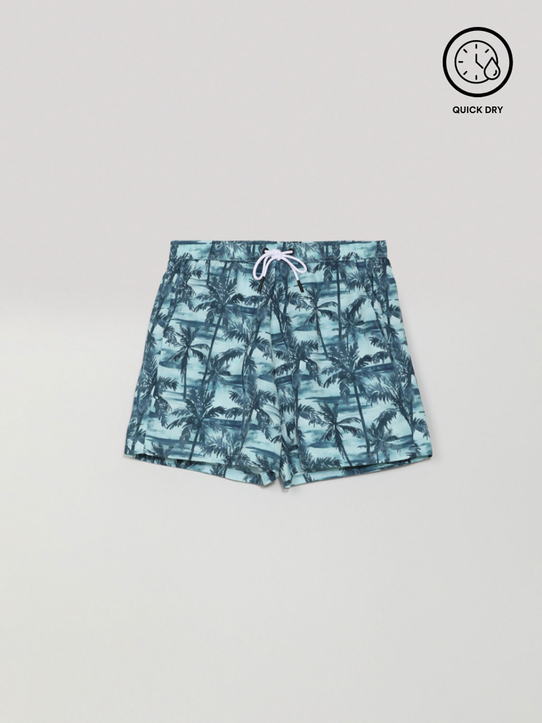 Tropical print swimming trunks 