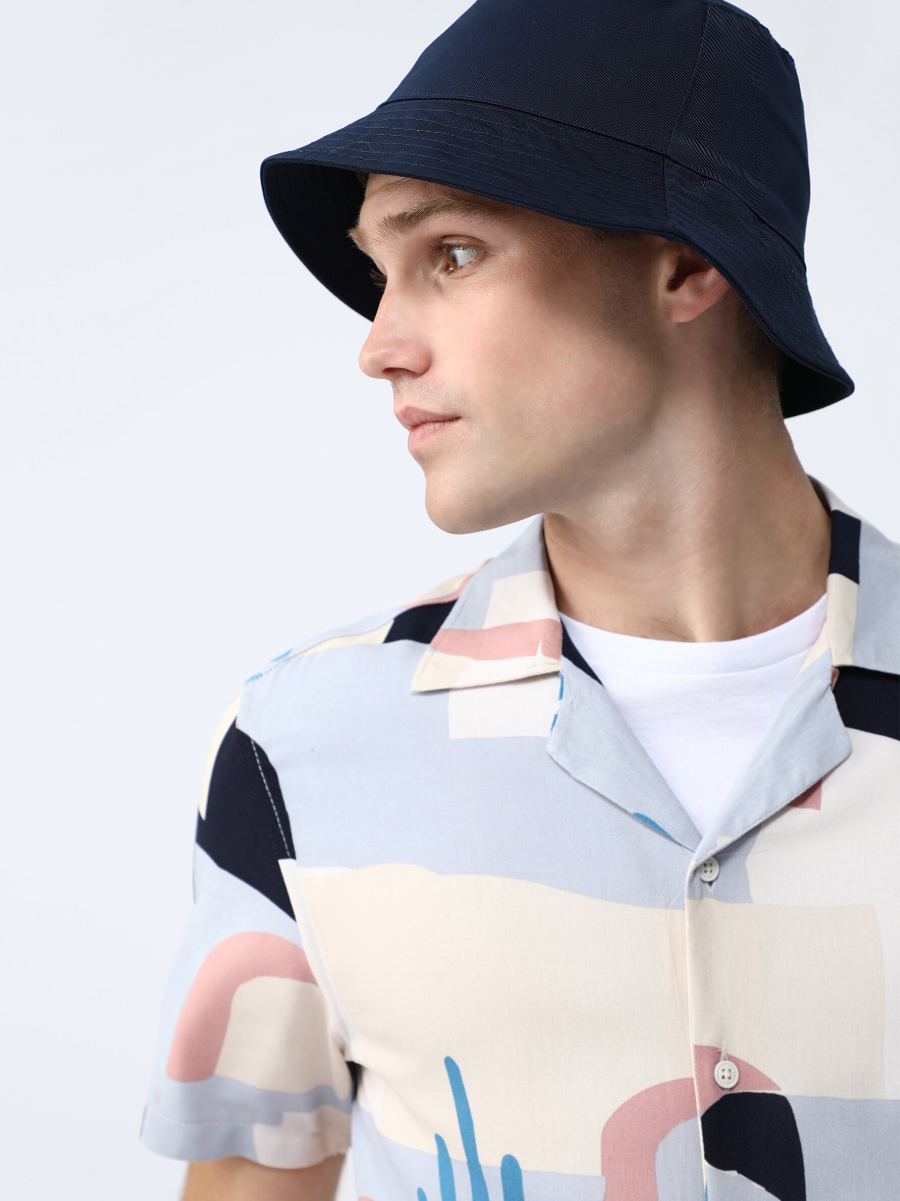 Short sleeve printed viscose shirt 