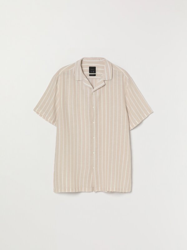 Camisa de rayas lino-algodón