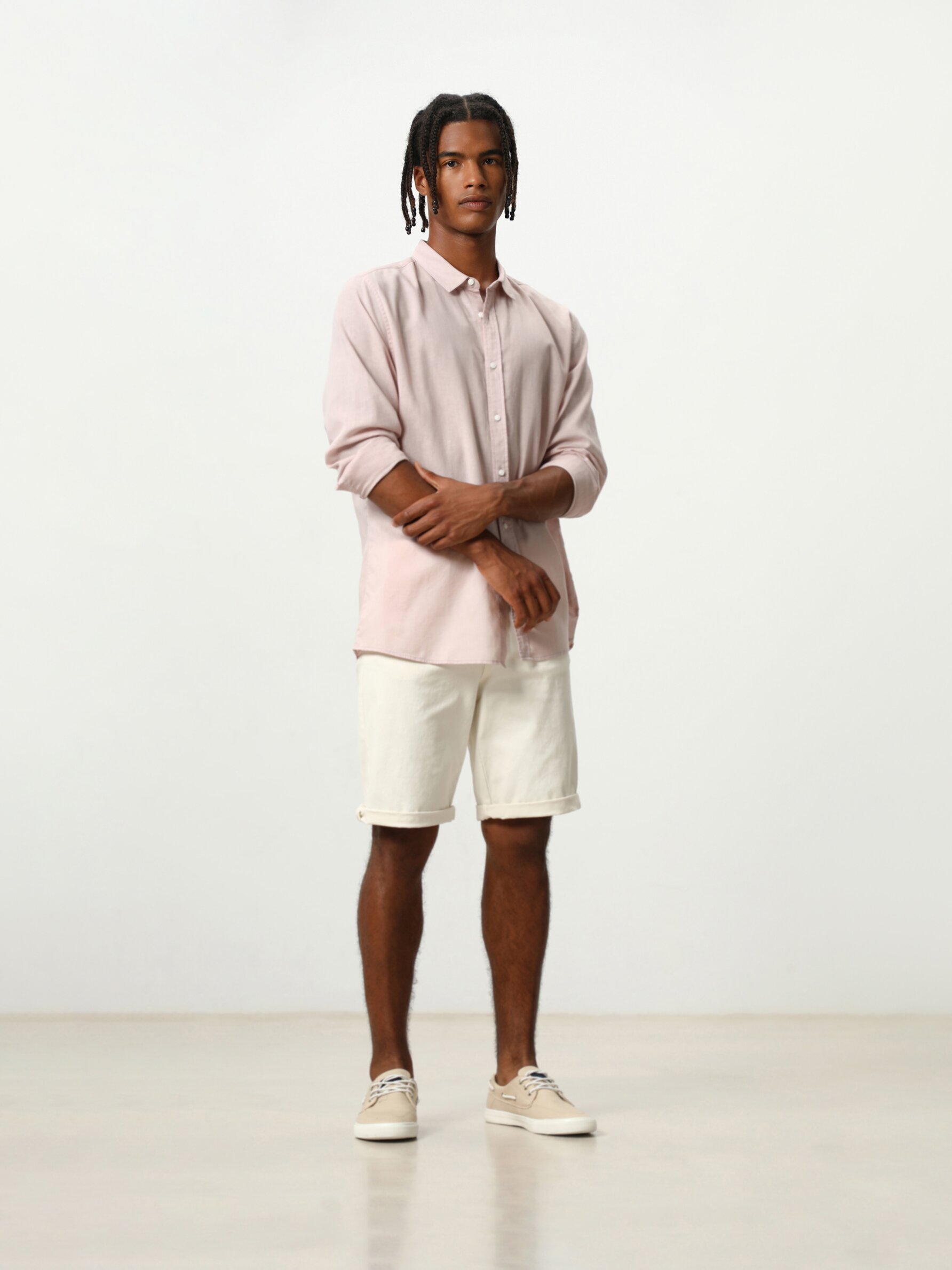 Linen-cotton blend shirt - Basic Shirts 