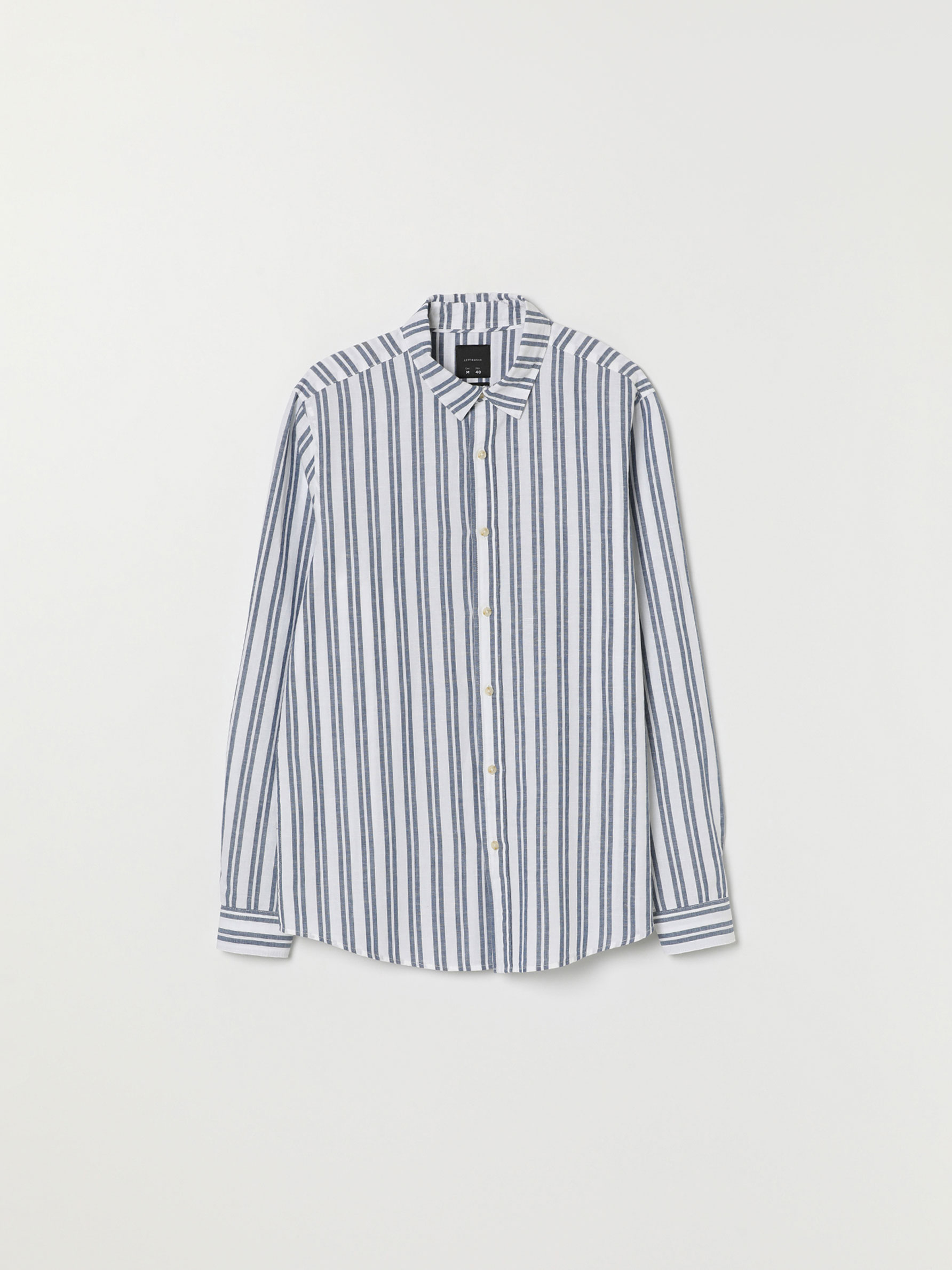 Striped linen-cotton shirt - Printed 