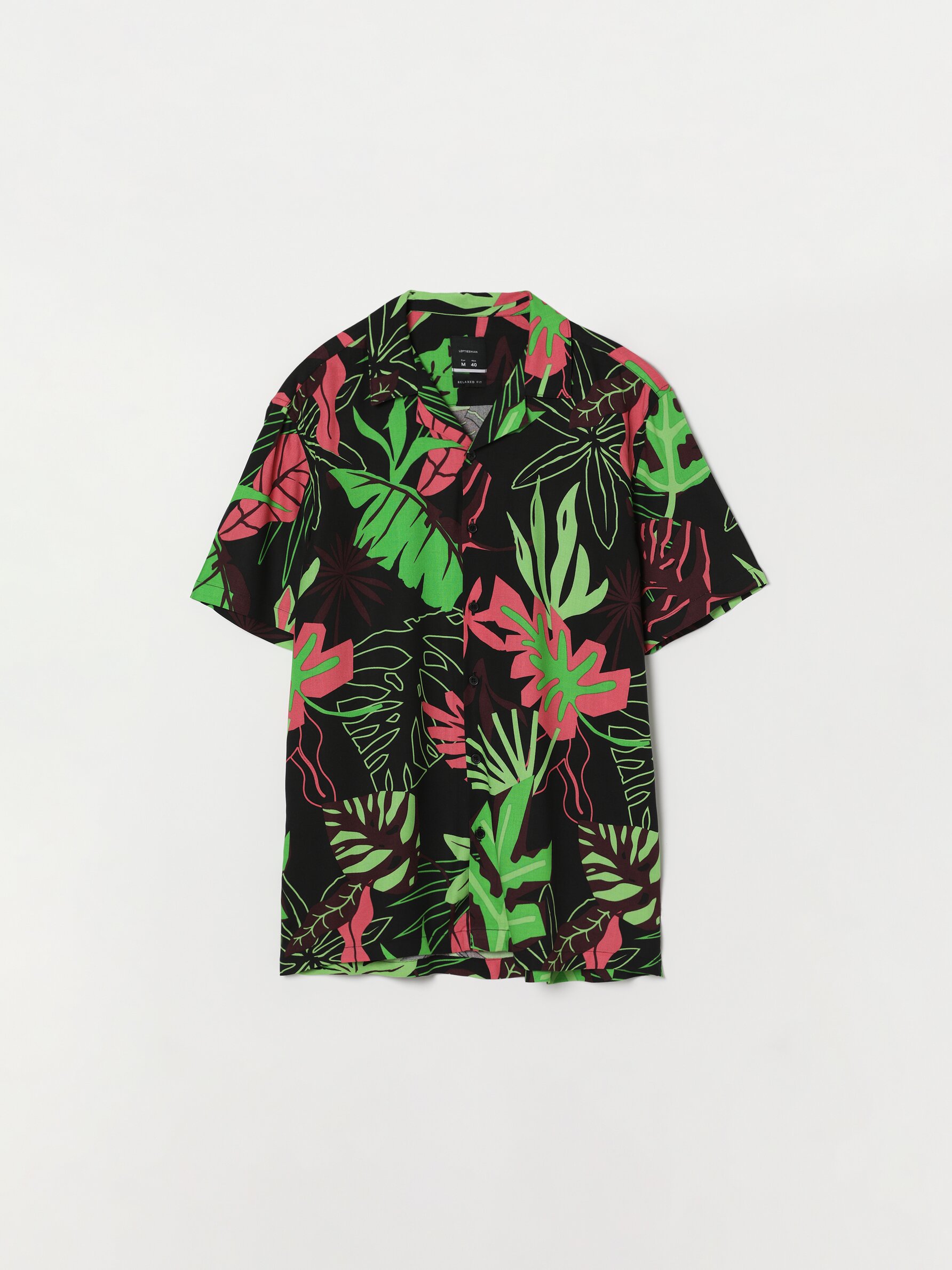 Short sleeve printed viscose shirt 