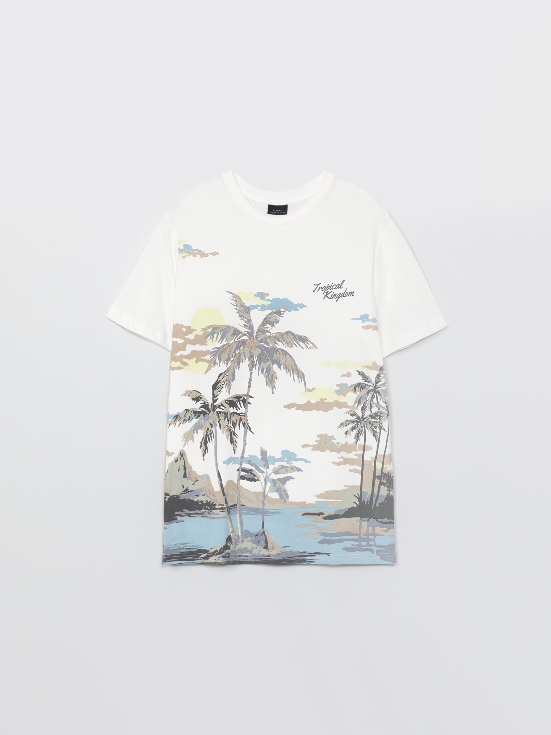 Short sleeve tropical print T-shirt 