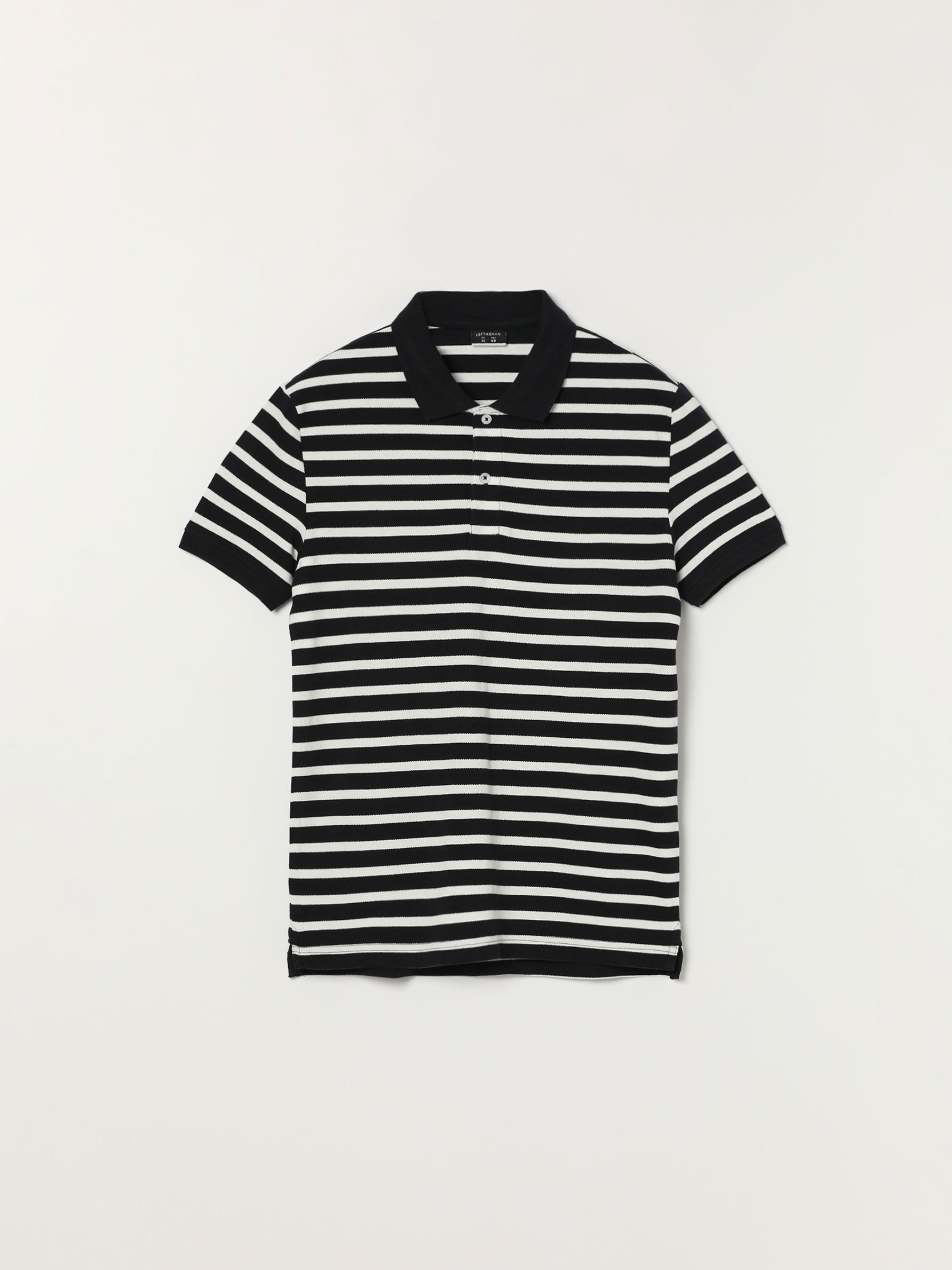 black and white striped polo t shirt