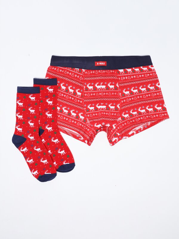 Christmas gift pack of briefs and socks