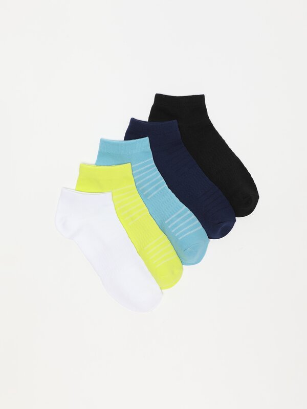 Pack of 5 sporty ankle socks