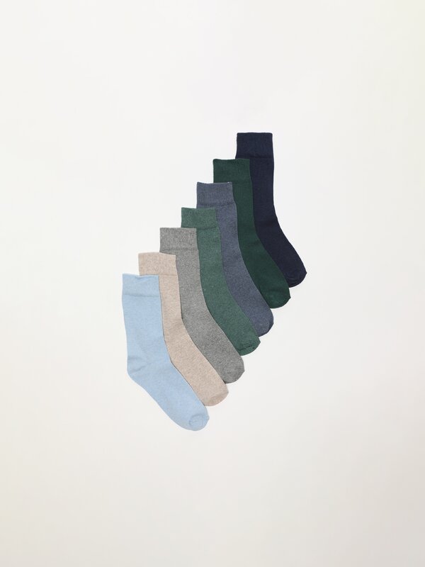 Pack de 7 pares de calcetíns longos básicos
