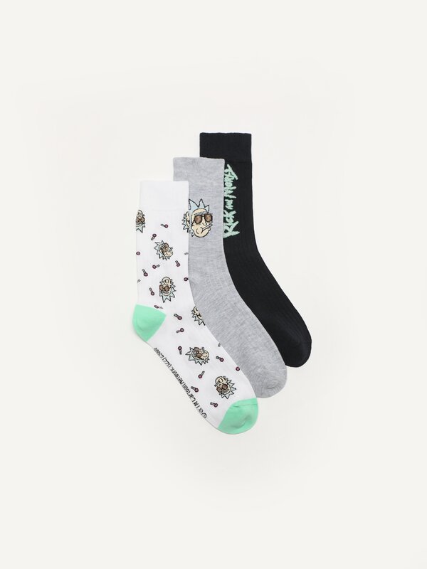 Pack of 3 pairs of socks with a Rick & Morty © & TM Cartoon Network print
