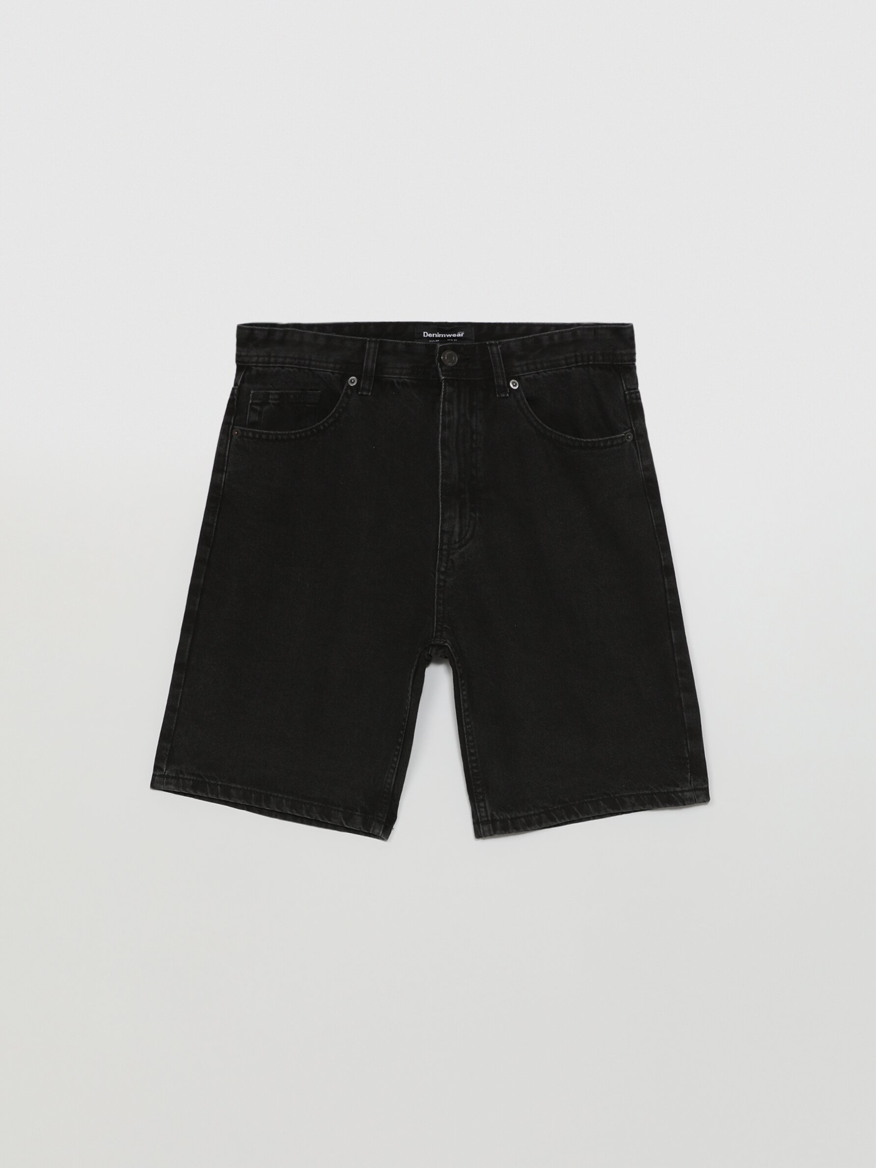 slim fit black shorts