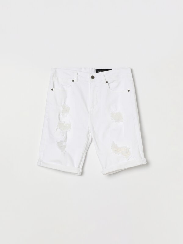 Pantalones cortos slim de algodón con microprint Burdeos (6003) Hombre | Pantalones  Cortos Salsa \u003e Kambrey