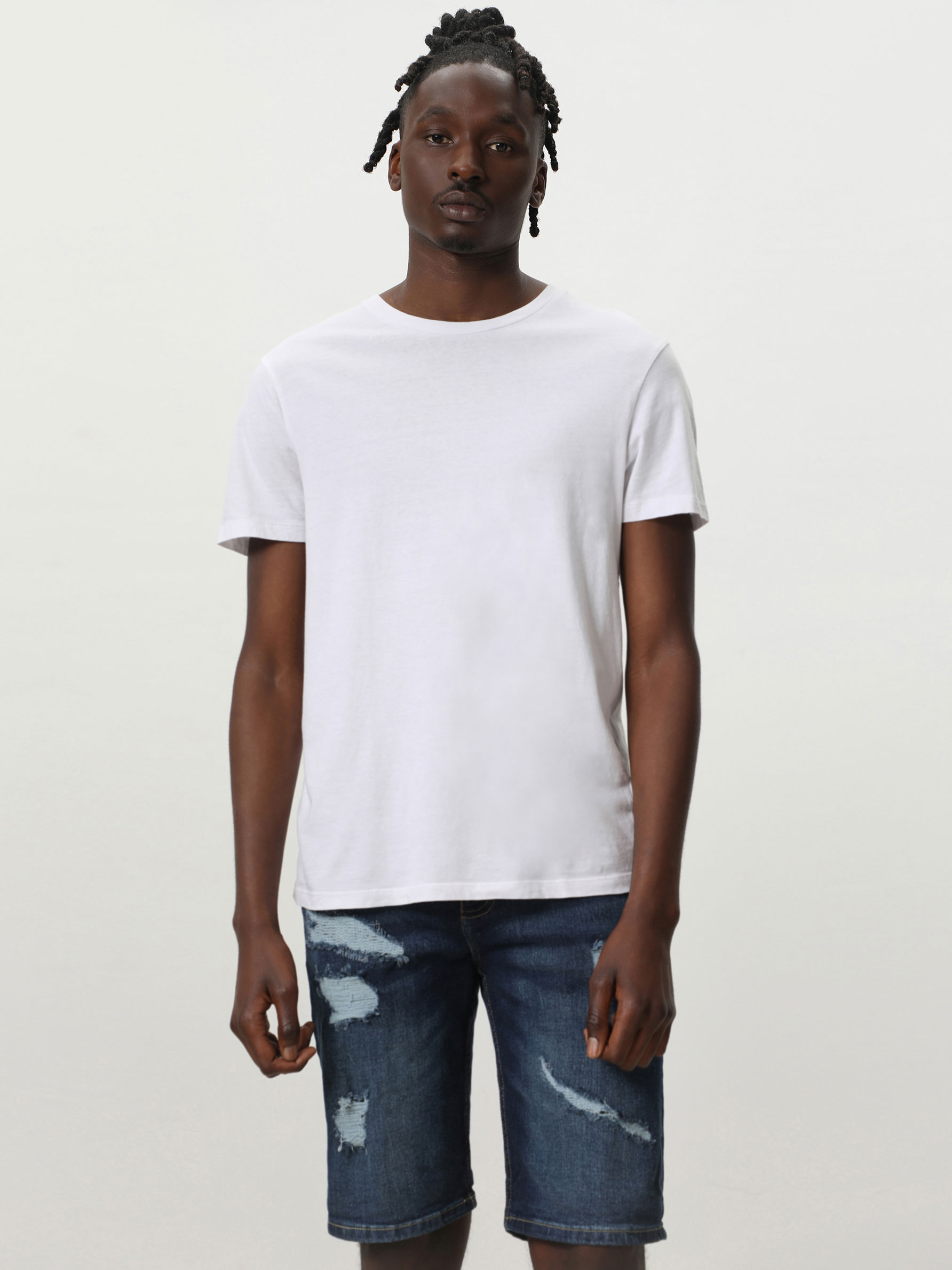 Comfort slim denim bermuda shorts 