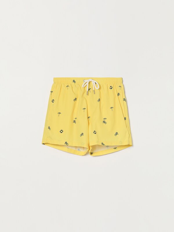 Swimming trunks with mini prints