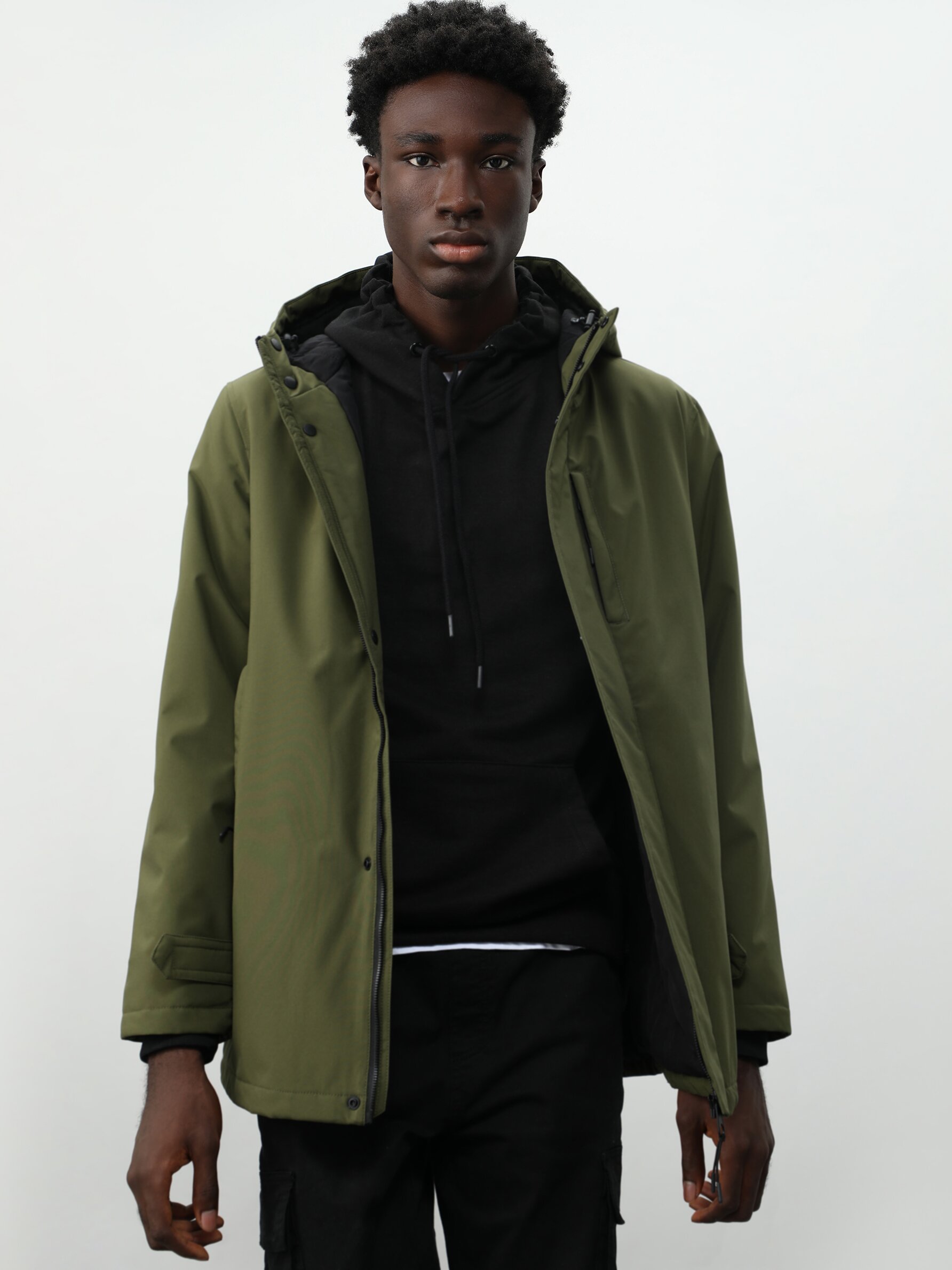 Quilted parka with hood - COATS AND 