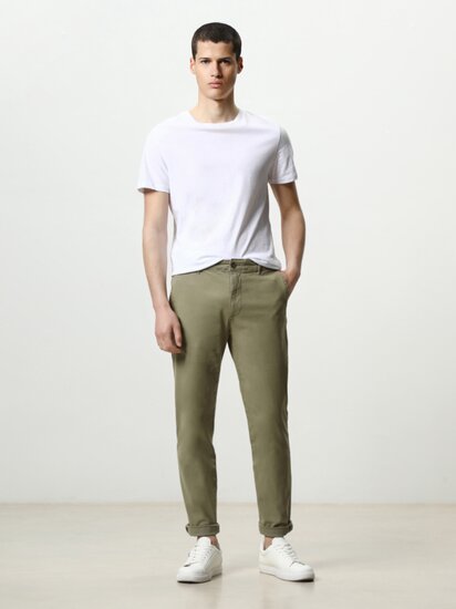 Gray 42                  EU discount 46% MEN FASHION Trousers Skinny Lefties Chino trouser slim 