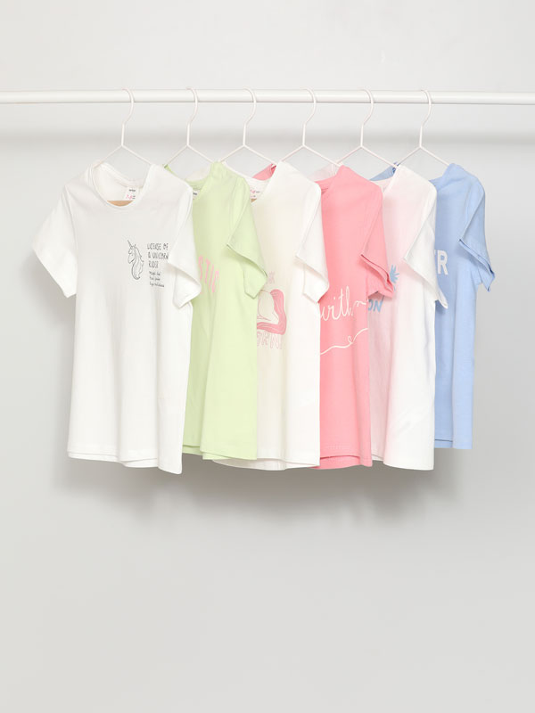 6-pack of printed short sleeve t-shirts