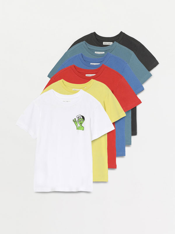 6-pack of printed short sleeve T-shirts